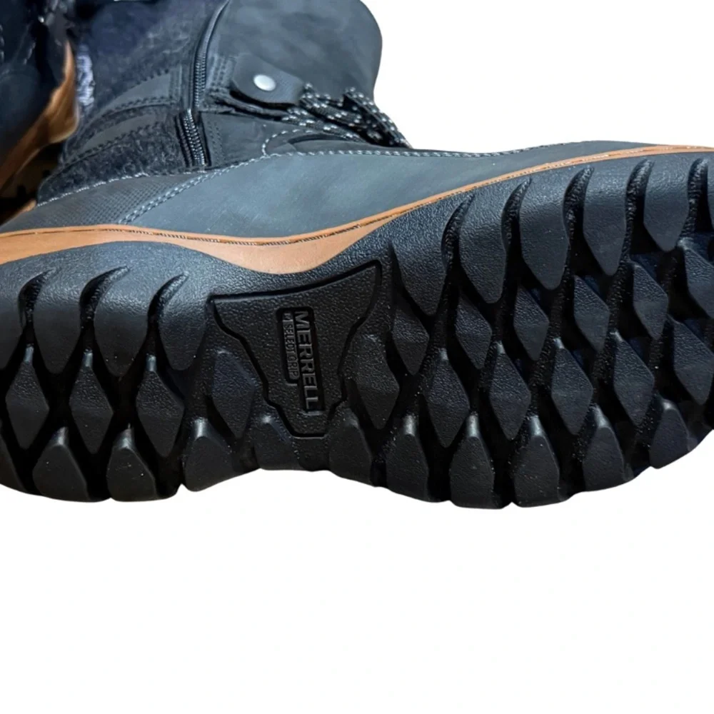 Merrell Womens‎ Sylva Tall Waterproof Winter Snow Boots Black Leather 5.5 - Picture 8 of 8